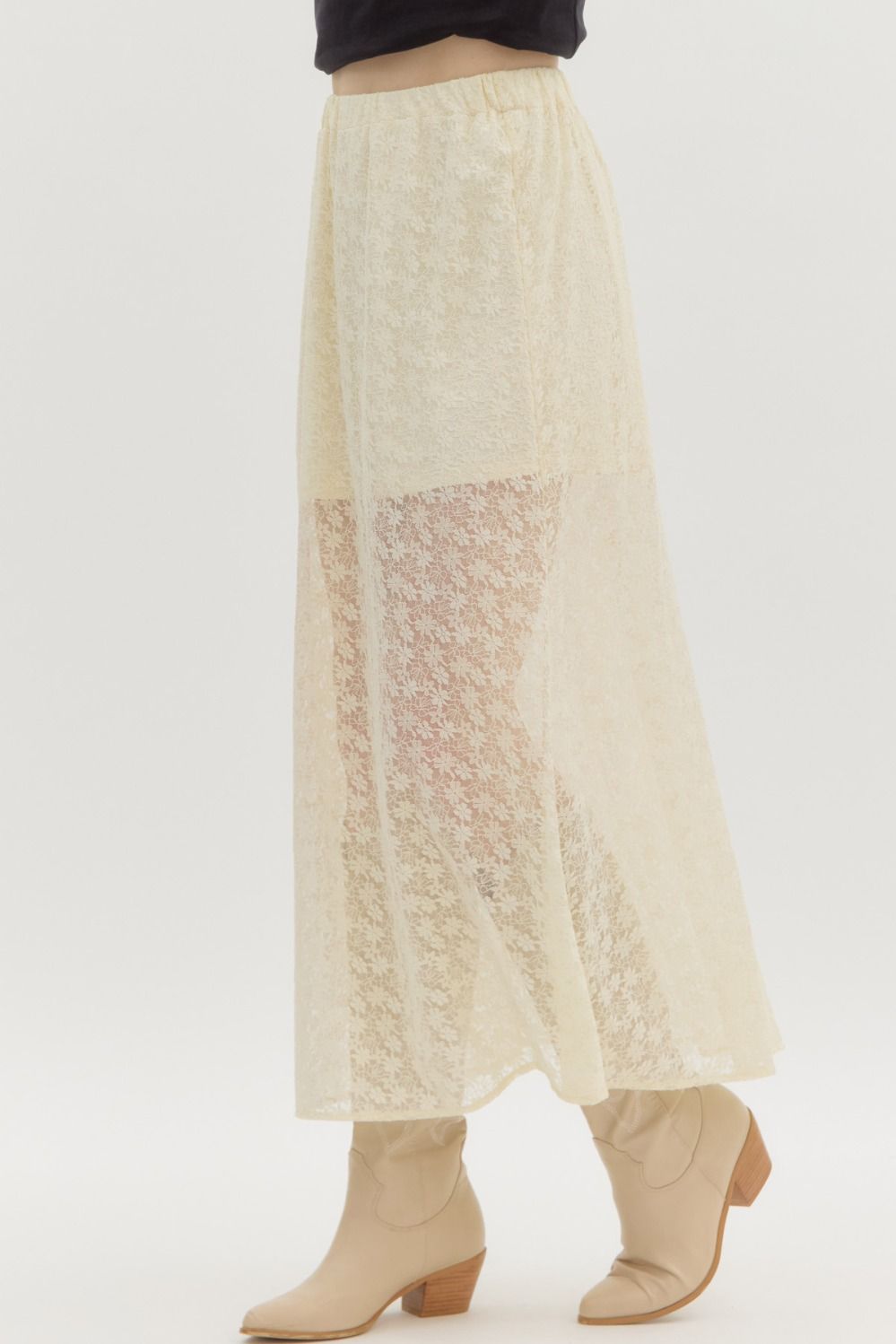 Floral Lace Maxi Skirt