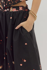 Floral Crop Top & Skirt Set