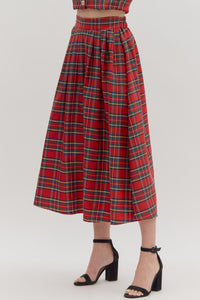 Plaid Midi Skirt