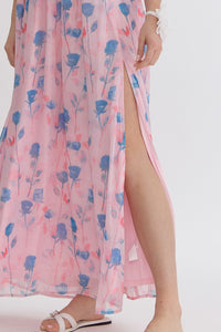 Floral Strapless Midi Dress