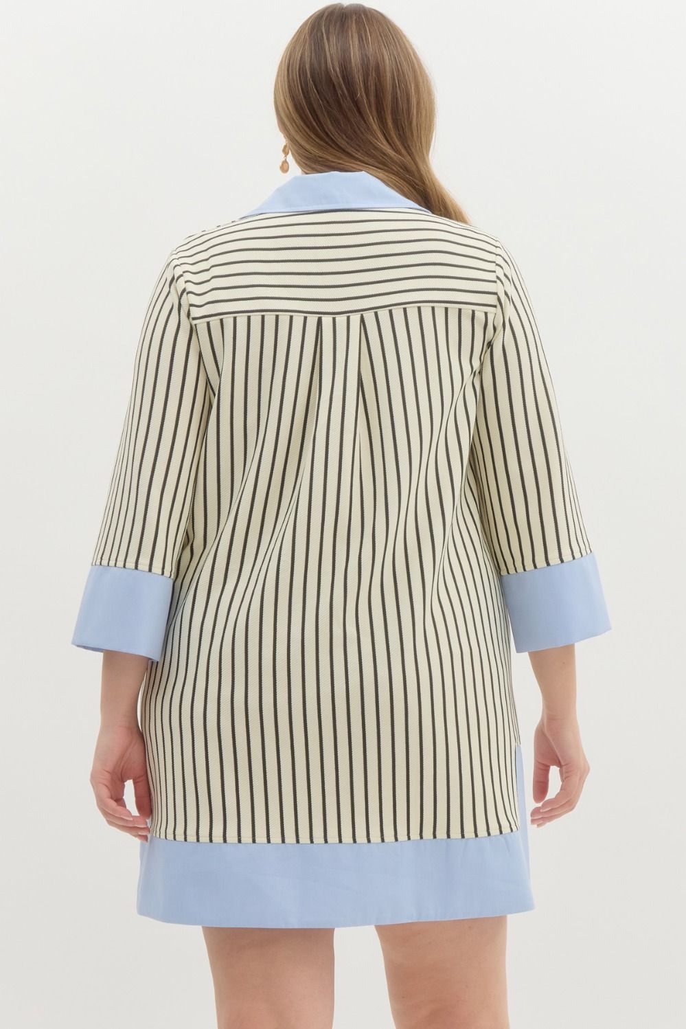 Striped Contrast Collar Dress