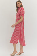 Red Striped Maxi Dress