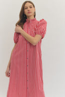 Red Striped Maxi Dress