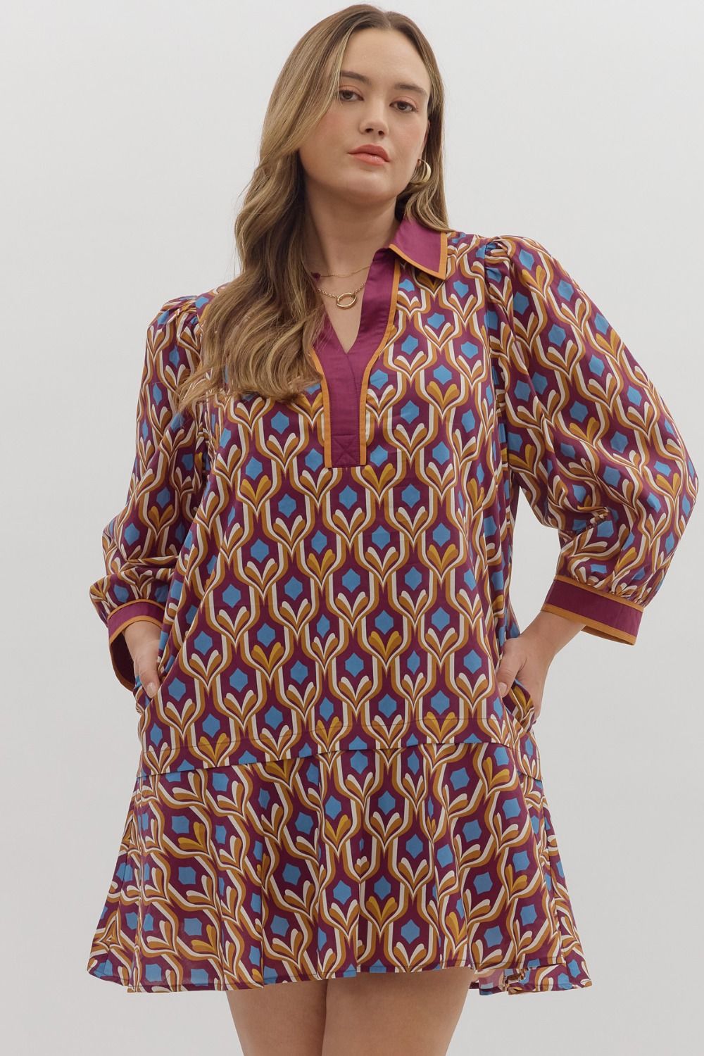 Geometric Printed Mini Dress