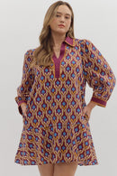 Geometric Printed Mini Dress