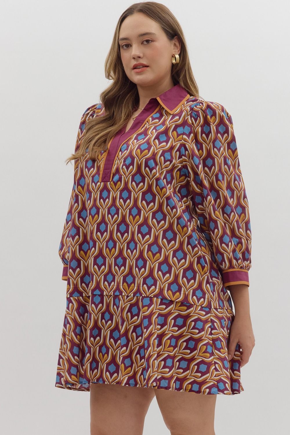 Geometric Printed Mini Dress