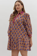 Geometric Printed Mini Dress