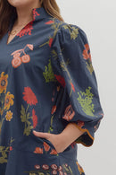 Floral Scalloped Hem Mini Dress