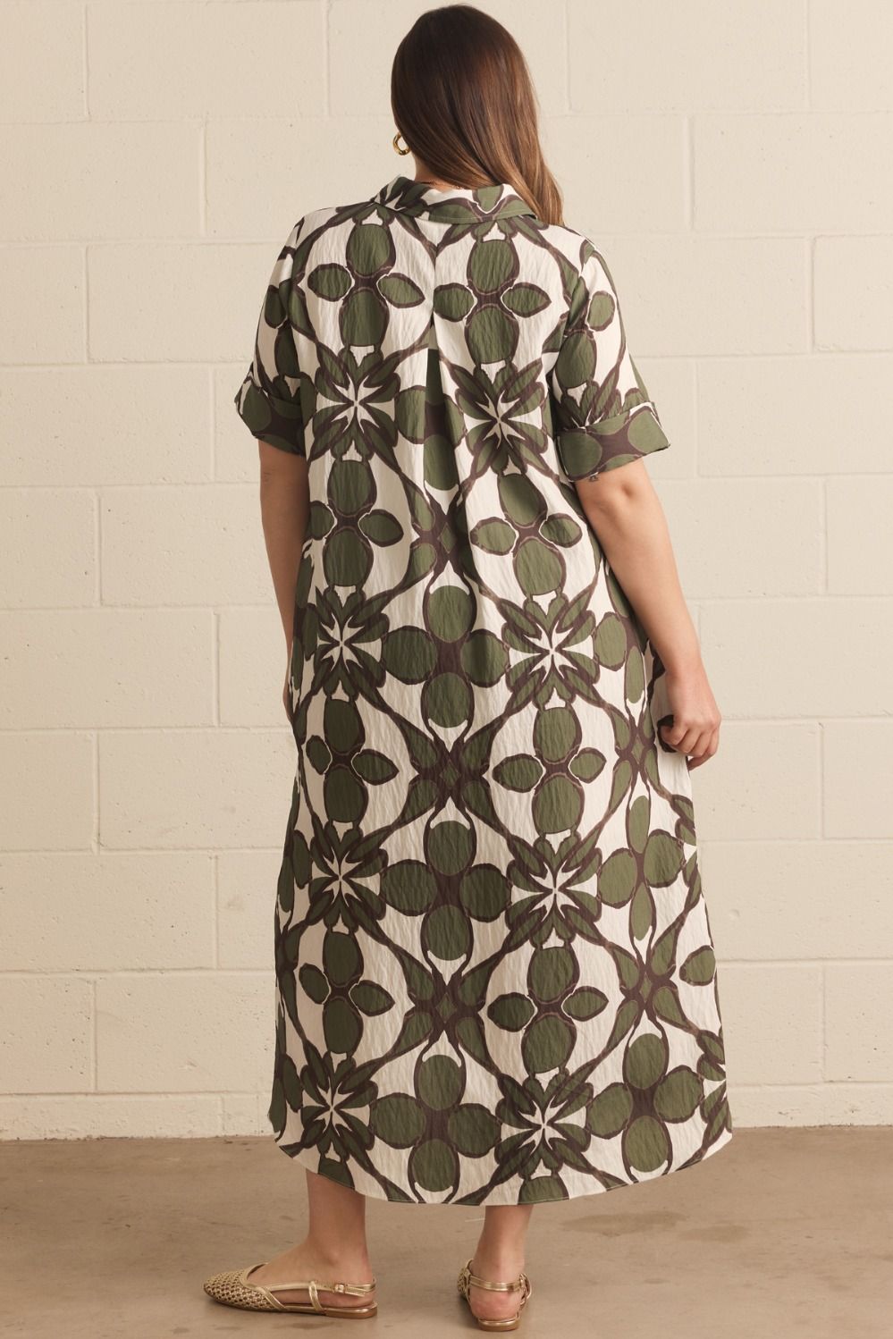 Abstract Floral Midi Dress