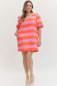 Bold Striped Button-Down Dress