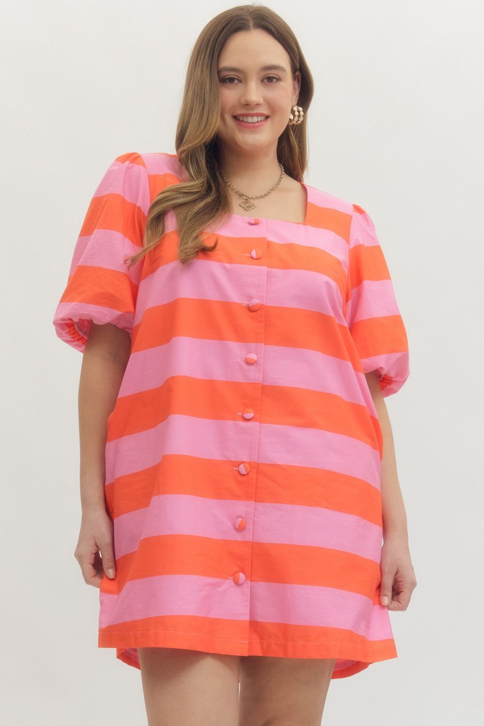 Bold Striped Button-Down Dress