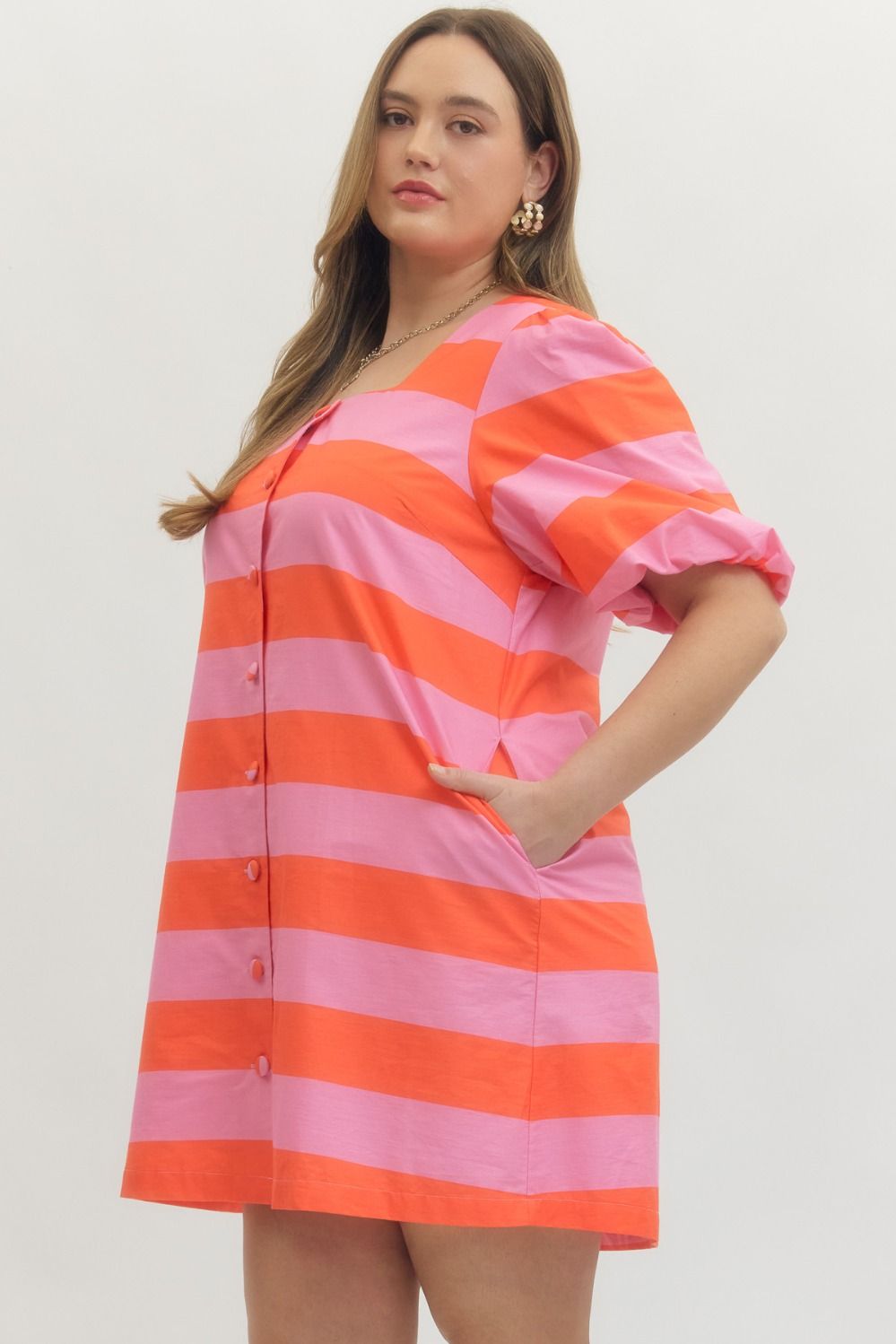 Bold Striped Button-Down Dress