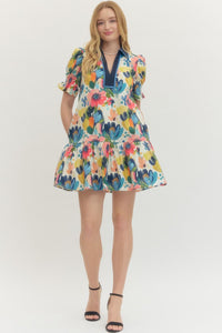 Abstract Floral Mini Dress