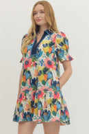 Abstract Floral Mini Dress