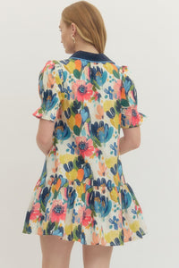 Abstract Floral Mini Dress