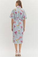 Floral Stripe Midi Dress