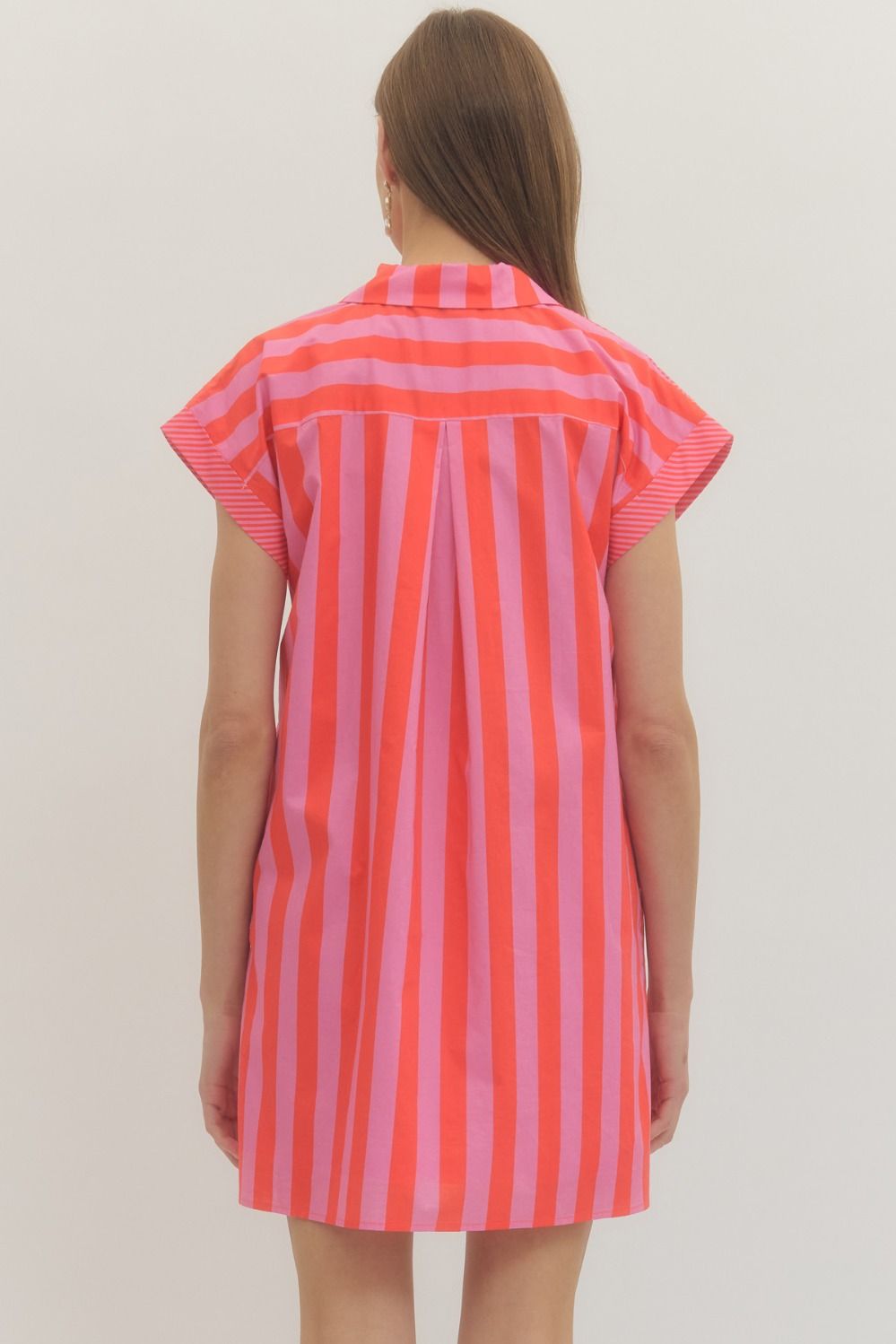 Contrast Stripe Shirtdress