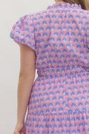 Botanical Puff Sleeve Midi Dress