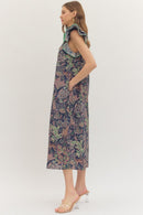 Botanical Animal Midi Dress