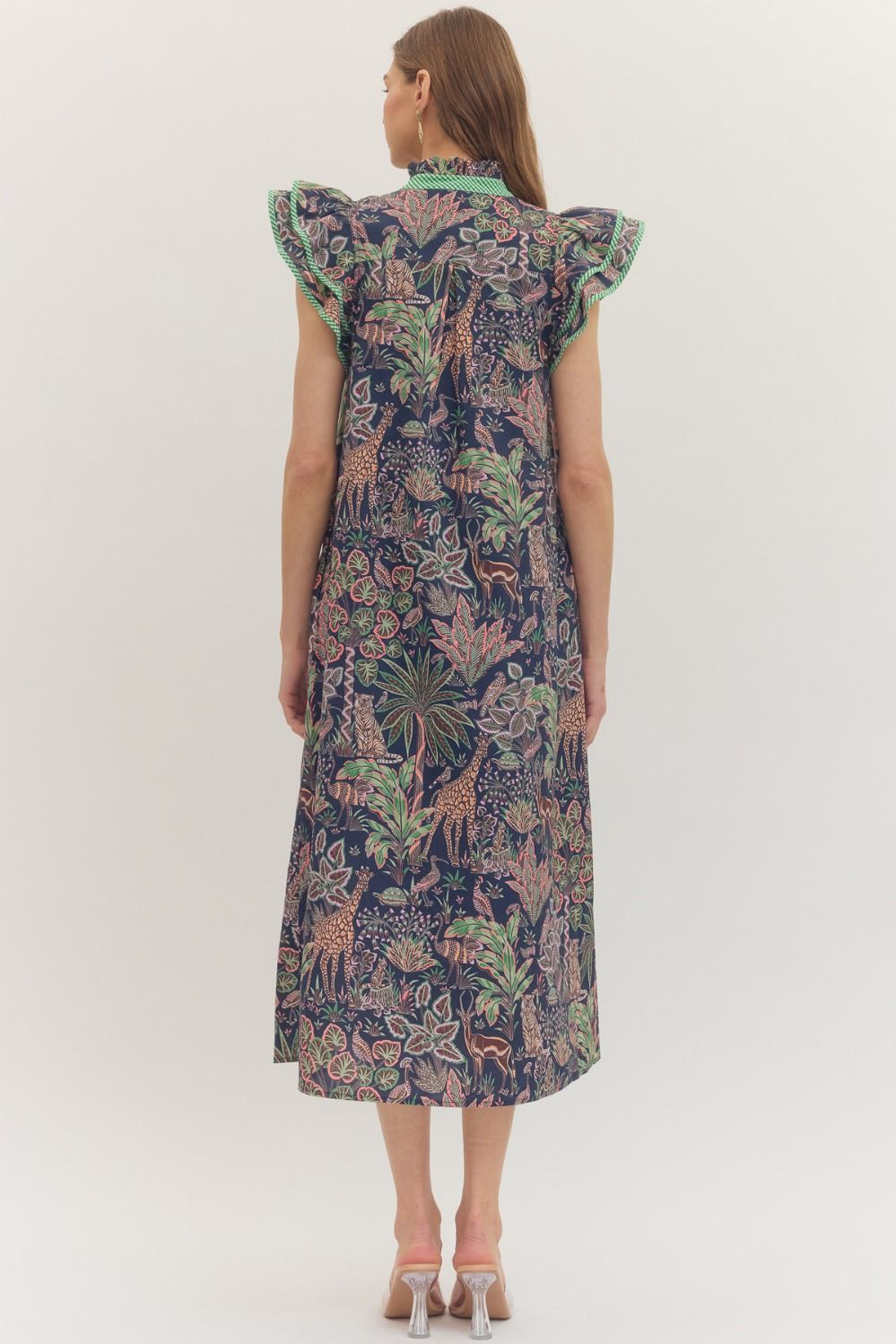 Botanical Animal Midi Dress