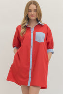 Contrast Pocket Mini Dress