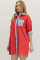 Contrast Pocket Mini Dress