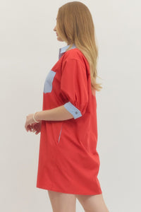 Contrast Pocket Mini Dress