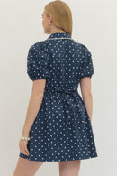 Polka Dot Puff Sleeve Mini Dress