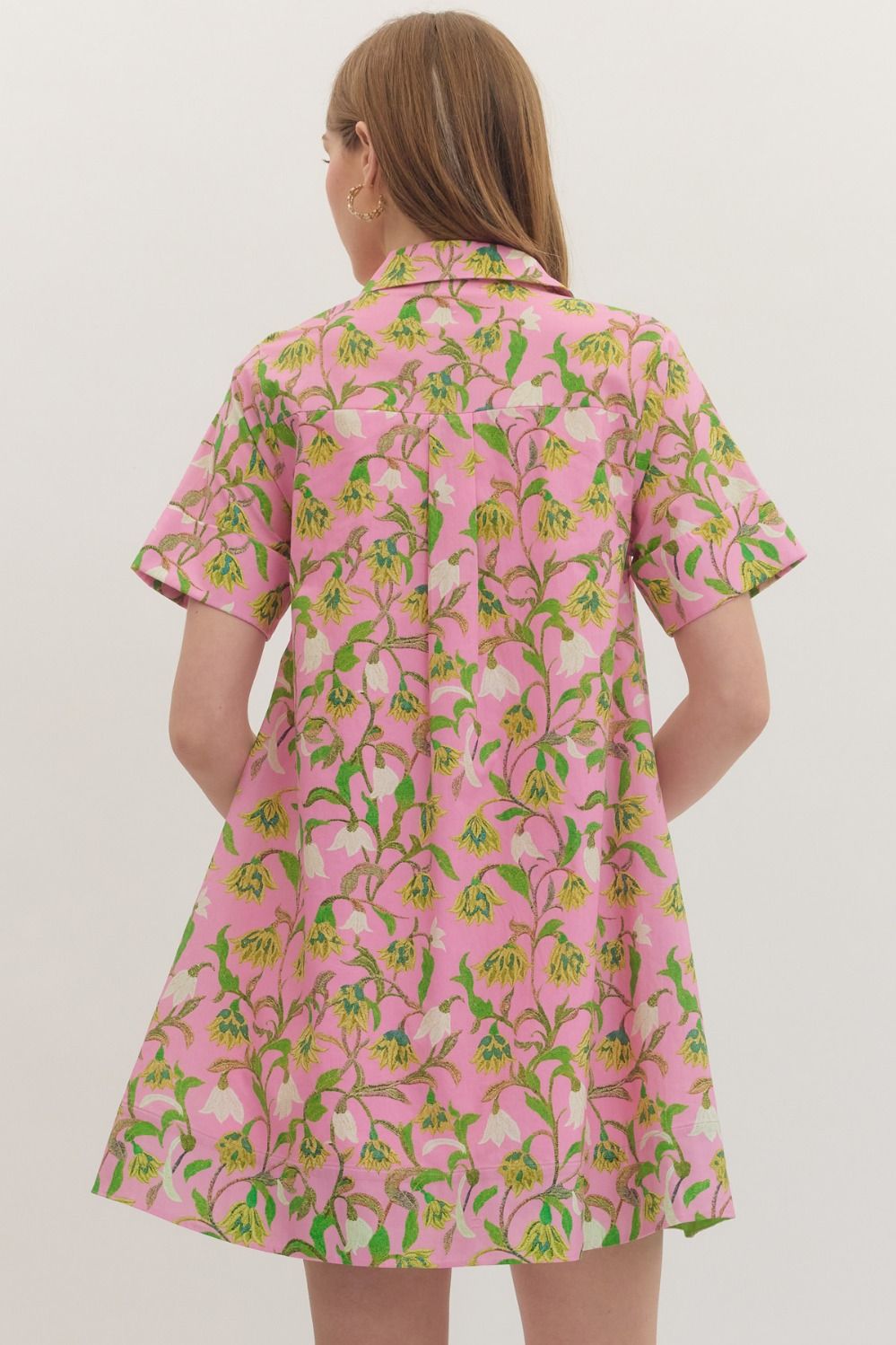 Botanical Button-Up Mini Dress
