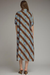 Diagonal Floral Midi Dress