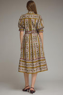 Floral Stripe Print Midi Dress