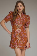 Floral Collared Mini Dress