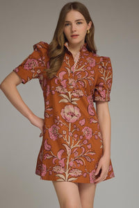Floral Collared Mini Dress