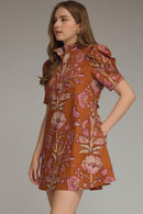 Floral Collared Mini Dress