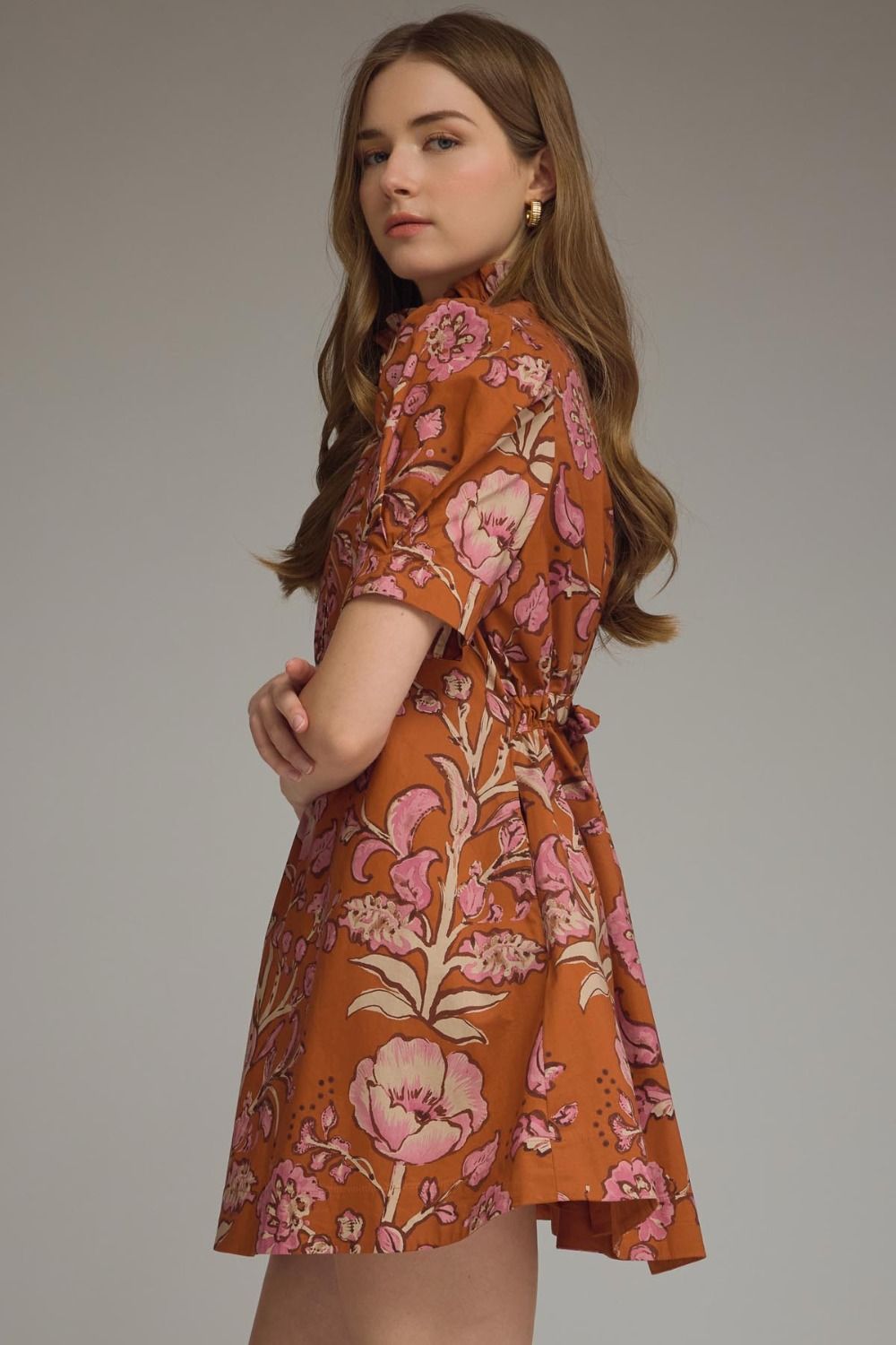 Floral Collared Mini Dress
