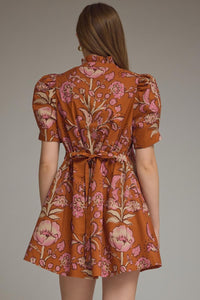 Floral Collared Mini Dress