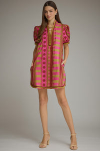 Abstract Printed Mini Dress