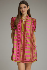 Abstract Printed Mini Dress
