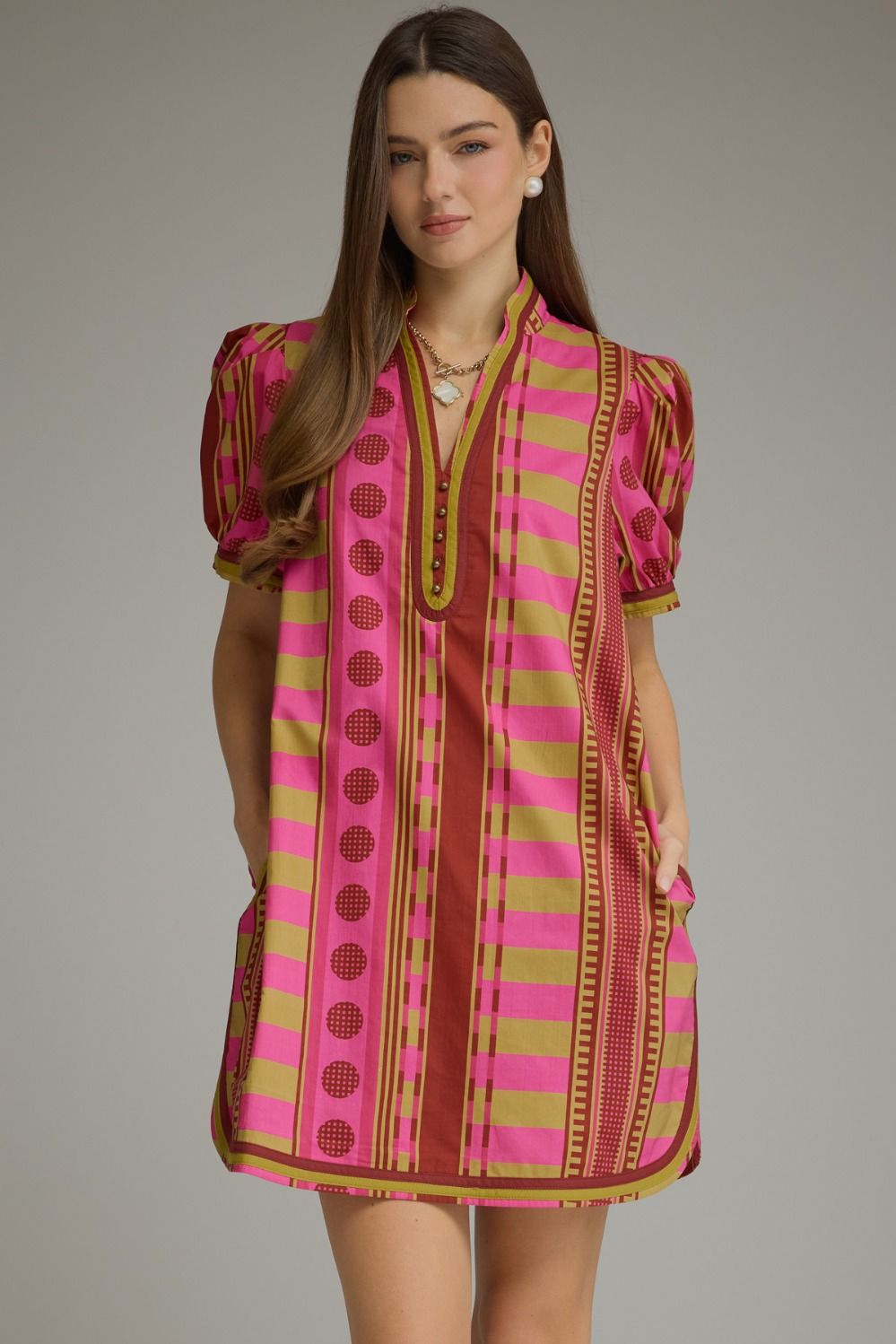 Abstract Printed Mini Dress