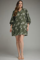 Floral Printed Balloon Sleeve Mini Dress