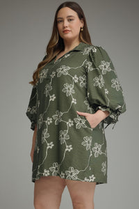 Floral Printed Balloon Sleeve Mini Dress
