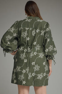 Floral Printed Balloon Sleeve Mini Dress