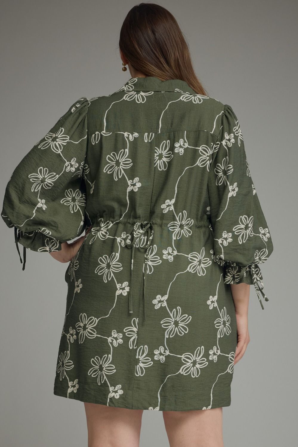 Floral Printed Balloon Sleeve Mini Dress