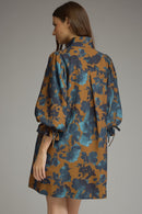 Floral Mock Neck Mini Dress
