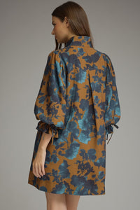 Floral Mock Neck Mini Dress