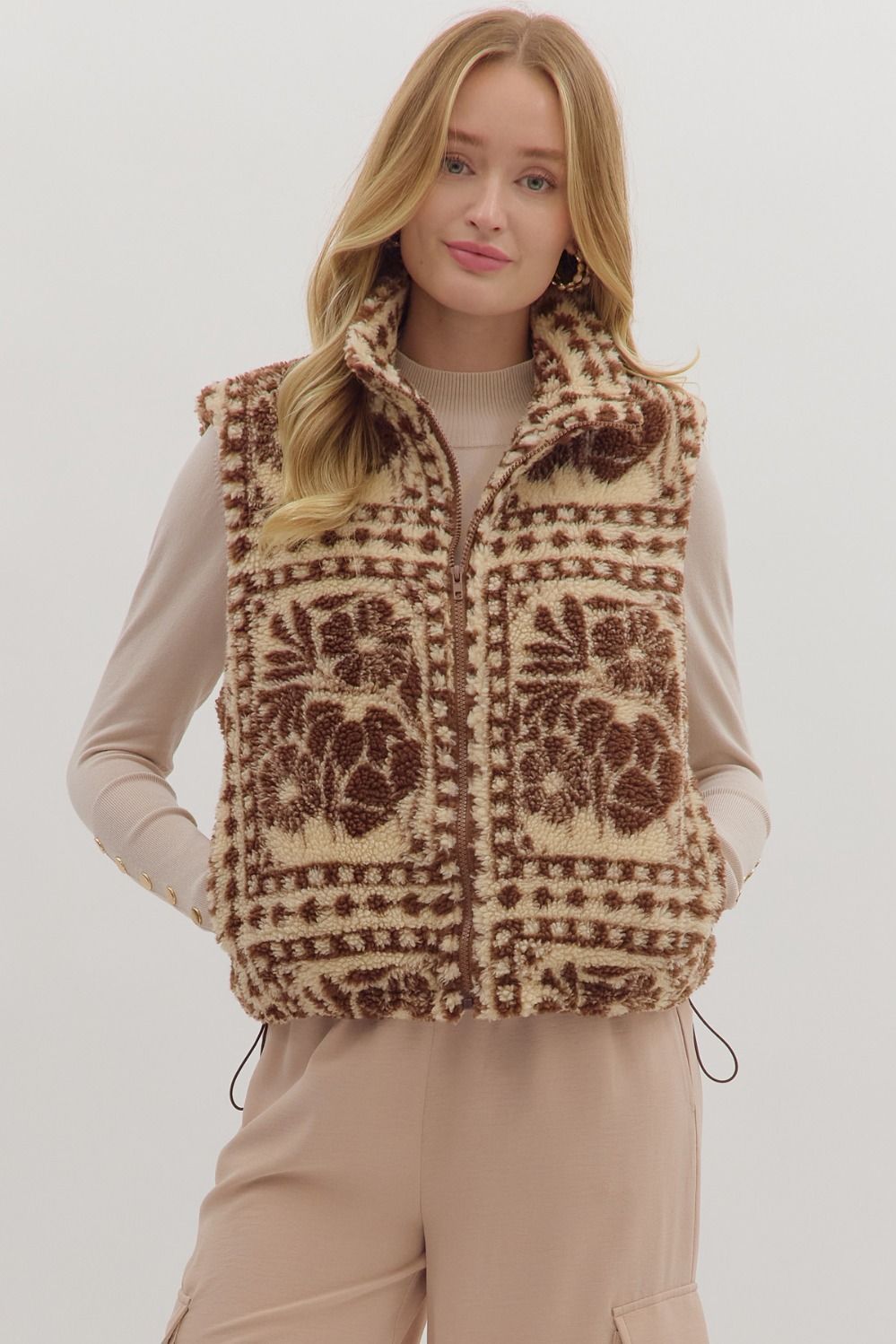 Floral Sherpa Vest