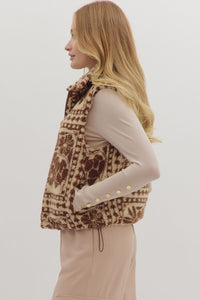 Floral Sherpa Vest