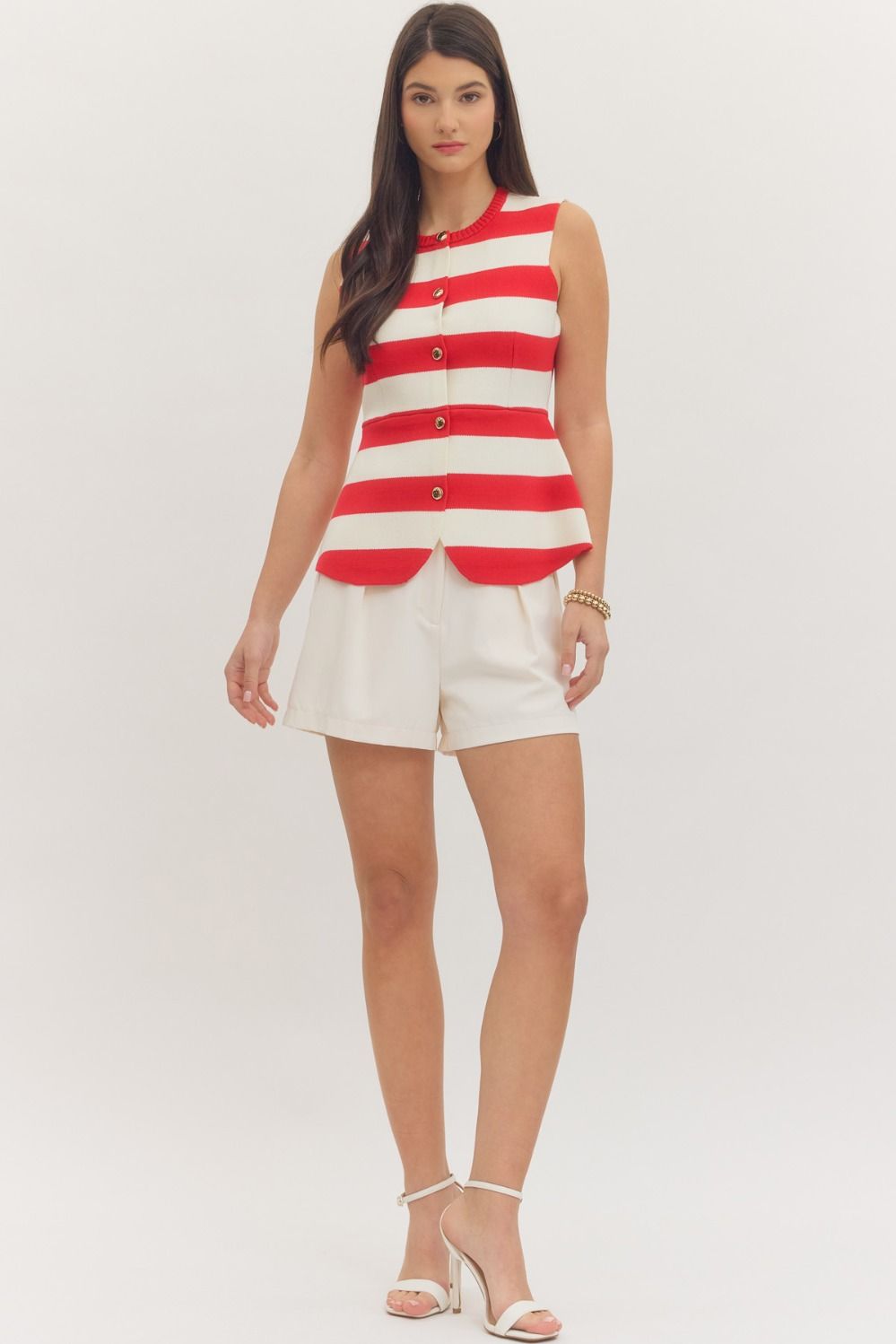Red Stripe Knit Vest