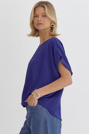 Solid Round Neck Top