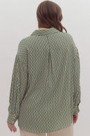 Green Striped Button-Down